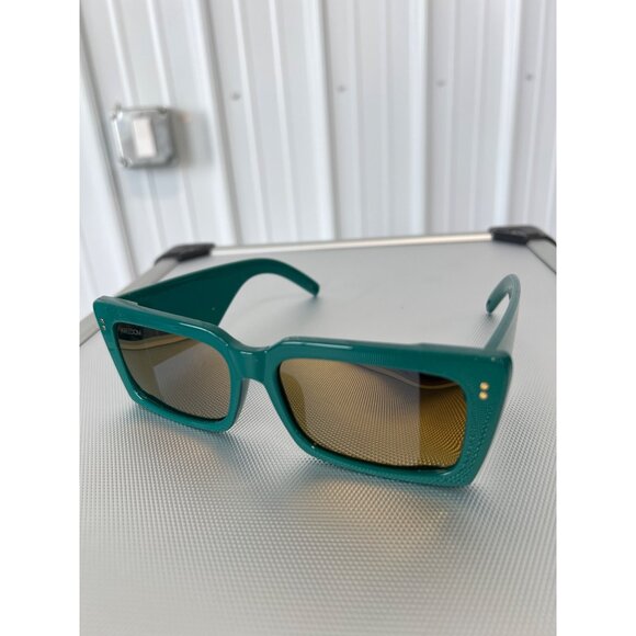 Kreedom Square Sunglasses UV Protection Retro Design Green Fashion Eyewear Chic - Picture 6 of 6